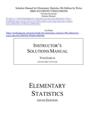 elementary statistics ninth edition solution Doc