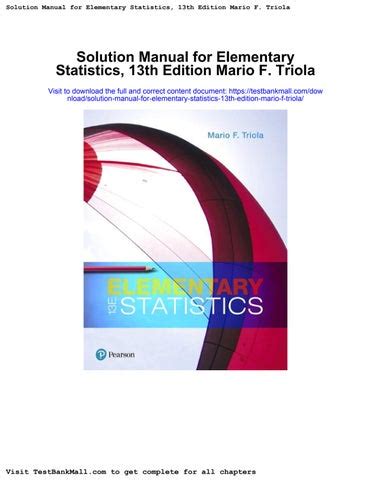 elementary statistics triola solution manual Reader