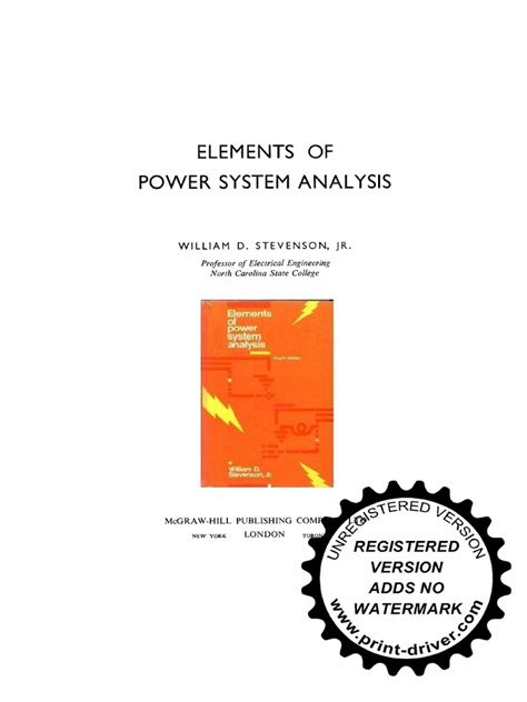 elements of power system analysis by stevenson solution manual pdf PDF