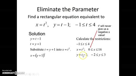 eliminating the parameter calculator