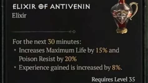 elixir of antivenin diablo 4