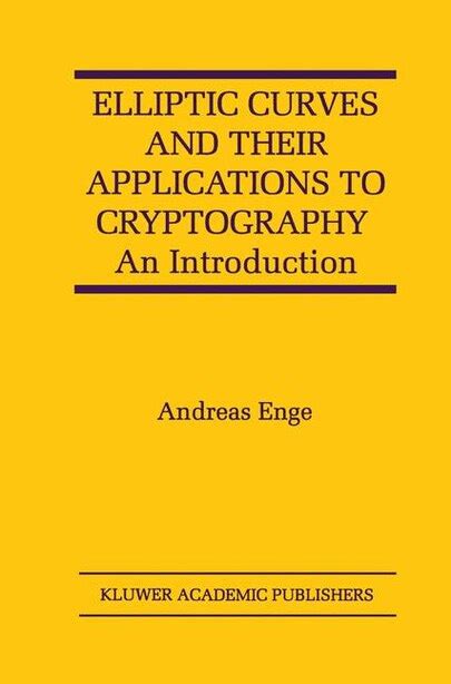 elliptic curves and their applications to cryptography an introduction PDF