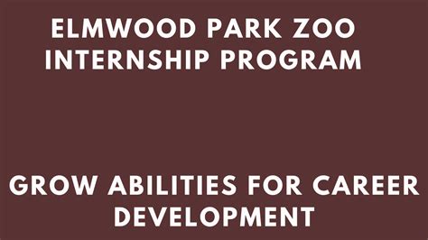 elmwood park zoo internship