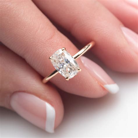 elongated cushion cut engagement ring