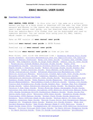 emac manual user guide Kindle Editon