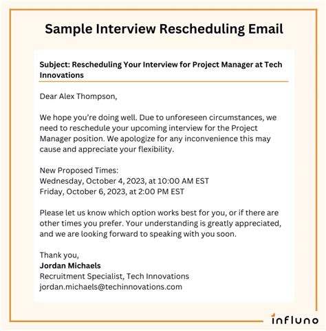 email to ask for interview schedule