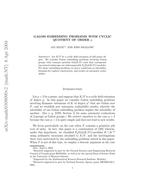 embedding problems and galois modules Epub