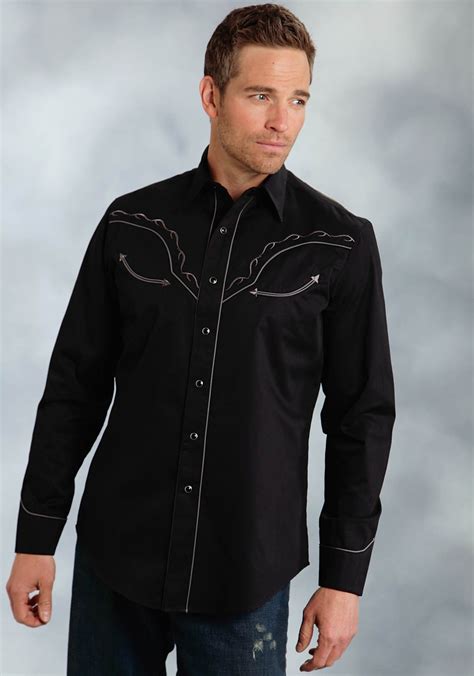 embroidered cowboy shirts for men