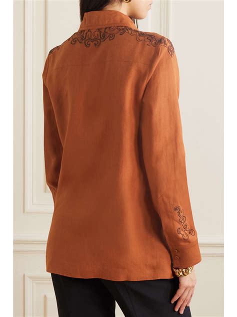 embroidered linen shirt