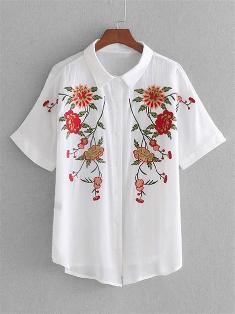 embroidered shirt floral