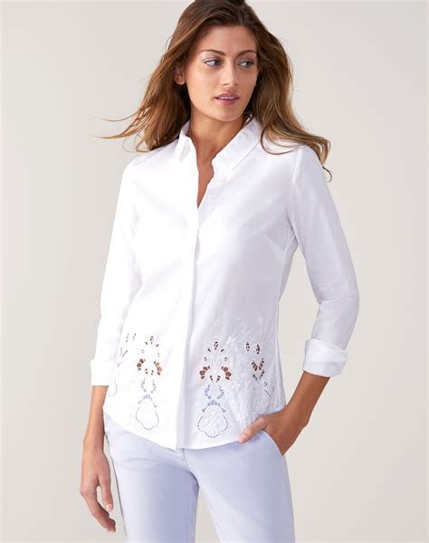 embroidered shirt white