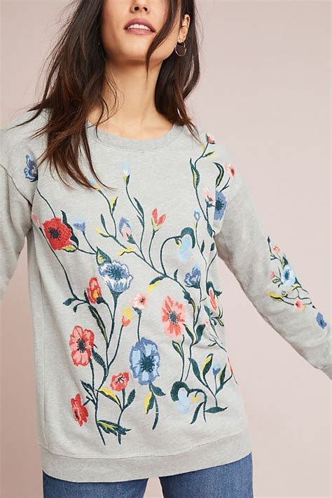 embroidered sweatshirts for ladies