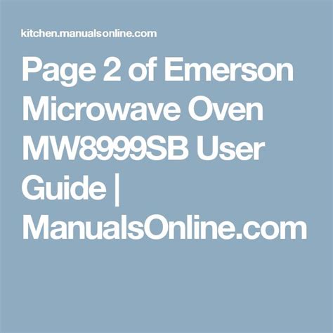 emerson microwave mw8107wa manual Doc