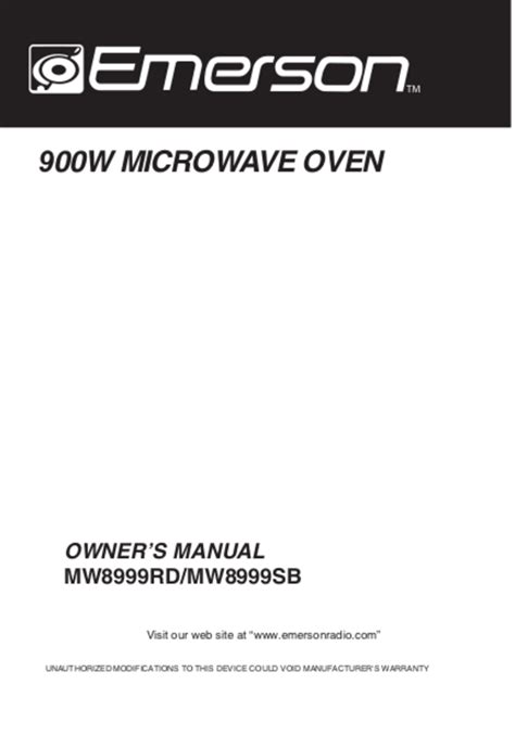 emerson mw8999sb user manual PDF