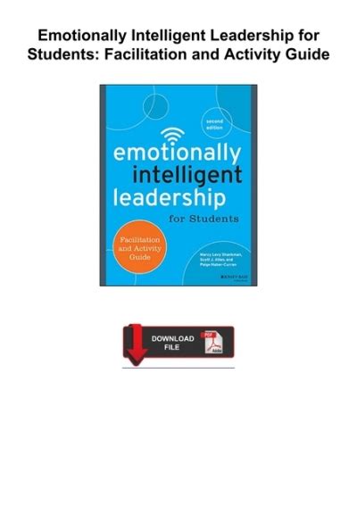 emotionally intelligent leadership for students facilitation and activity guide Reader