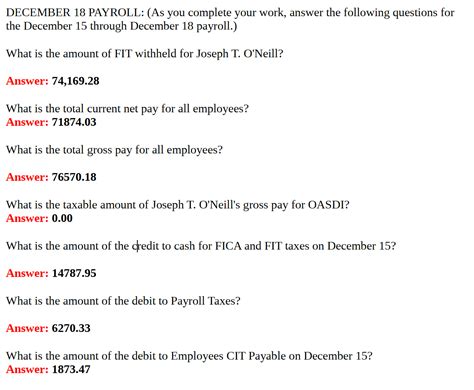 employee payroll questions and answers Doc