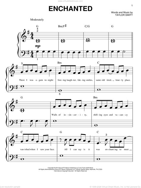 enchanted piano sheet