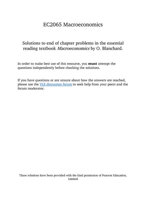 end of chapter solutions blanchard macro PDF