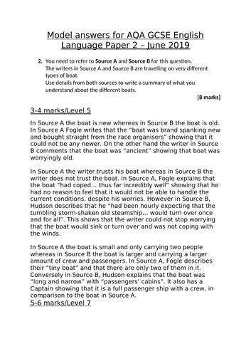 engb1 aqa june 2011 model answer Reader