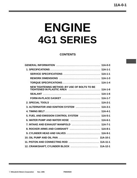 engine workshop manual 4g1 e w Kindle Editon