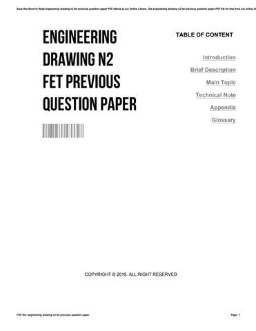 engineering drawing n2 fet previous question paper PDF