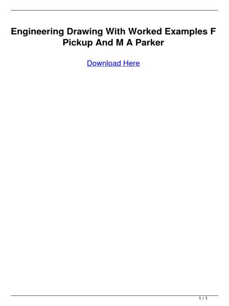 engineering drawing with worked examples f pickup and m a parker PDF