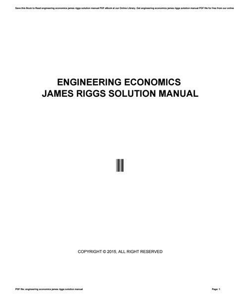 engineering economics riggs solution manual Epub