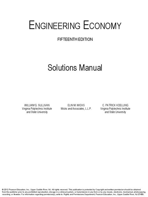 engineering economy 15 edition solution sullivan Reader