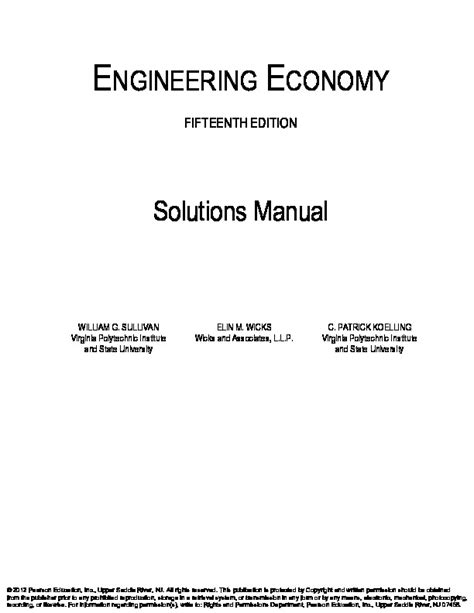engineering economy 15th edition problem 1 solution Epub