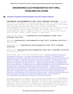 engineering electromagnetics drill problems solution pdf Epub