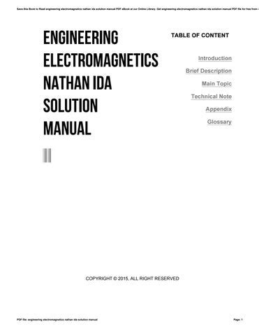engineering electromagnetics nathan ida solution manual Doc