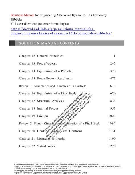 engineering mechanics dynamics 13th edition solutions manual scribd Epub