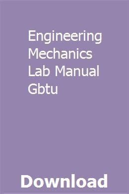 engineering mechanics lab manual gbtu pdf Epub