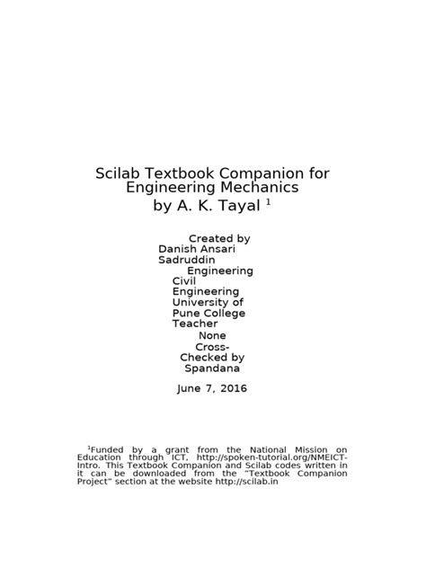 engineering mechanics solved problems tayal Doc