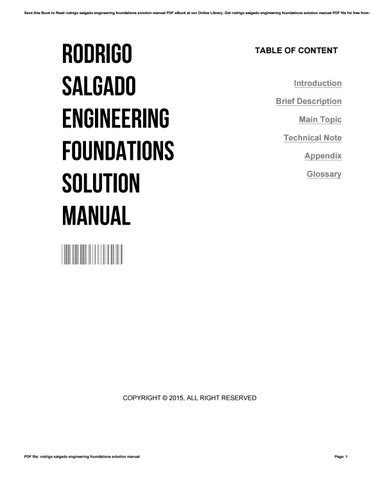 engineering of foundations salgado solutions manual Doc