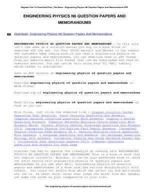 engineering physics n6 question papers and memorandums Doc