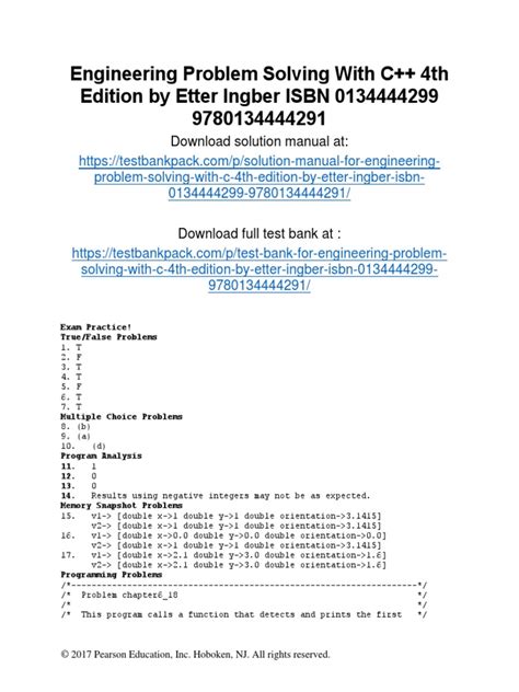 engineering problem solving with c etter 4th PDF