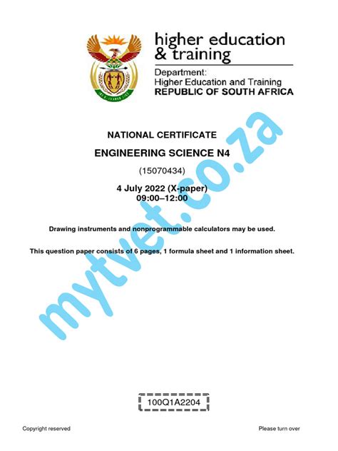 engineering science question papers for n4 PDF