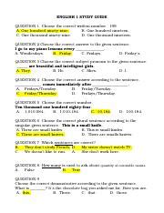 english 1 study guide Reader