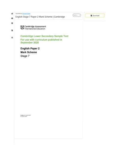 english paper 2 2011 mark scheme Kindle Editon