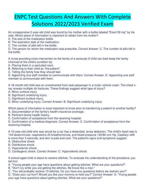 enpc test questions and answers Reader