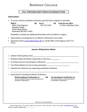 enrollment form bowdoin