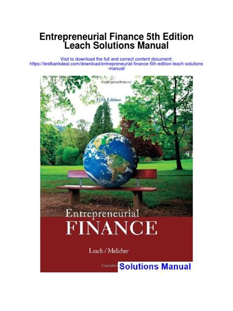 entrepreneurial finance 5th edition answers Kindle Editon