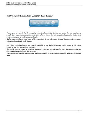 entry level custodian janitor test guide Epub