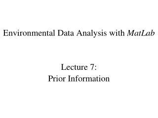 environmental data analysis with matlab environmental data analysis with matlab Kindle Editon