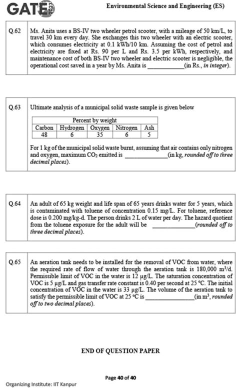 environmental science and engineering question paper Reader