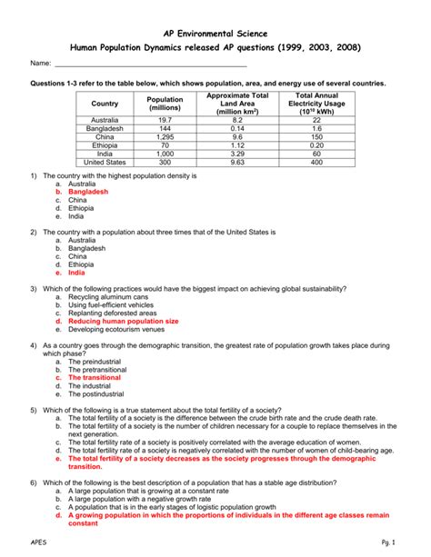 environmental science practice test answers Doc