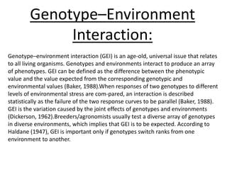 environmental variables effects on crop genotype by environment interactions