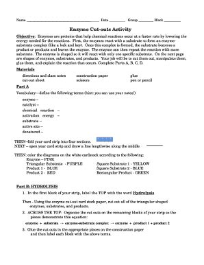 enzyme cut out activity answers Reader