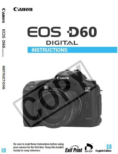 eos d60 manual pdf PDF